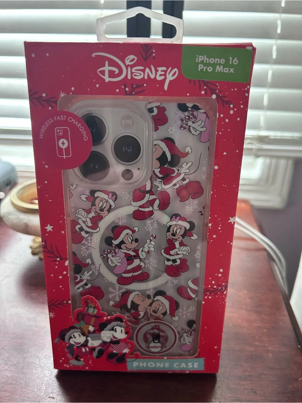 Disney Holiday Minnie & Mickey Clear iPhone 16 Pro Max Case - Red, Black, White